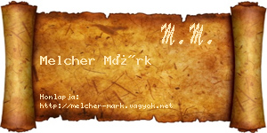 Melcher Márk névjegykártya